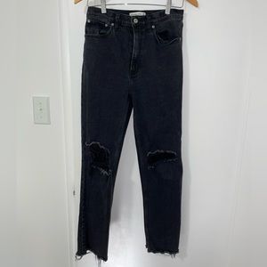 Abercrombie ankle straight leg distressed jeans